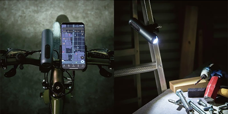 モバイルバッテリー機能付き自転車LEDライト：日常時